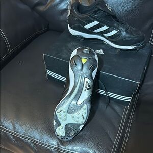 Adidas Black and White Baseball Cleats